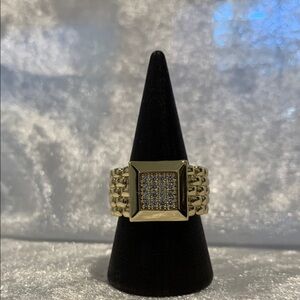 14K Gold Plated Square Statement Ring